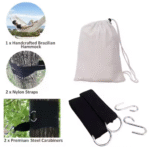 Uplion Canvas Camping Hammocks With Solid Wood Outdoor Hanging Chair Hammock Swing Chair - Image 2