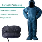 Outdoor Mountaintop Hiking Duck Down Warm Human Shape Sleeping Bag With Arms and Legs - Image 4
