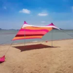 Outdoor Camping and Beach Sun Shade Tent Rectangle Canvas Beach Tent Tarp Portable Shelter for Beach Activities - Image 4