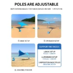 Outdoor Camping and Beach Sun Shade Tent Rectangle Canvas Beach Tent Tarp Portable Shelter for Beach Activities - Image 3