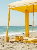 Luxury Outdoor Wooden Pole Umbrella Tent Beach, Large Premium UPF 50+ Canvas Canopy Tent Sun Shade - Image 5