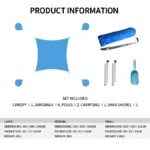 Outdoor Camping and Beach Sun Shade Tent Rectangle Canvas Beach Tent Tarp Portable Shelter for Beach Activities - Image 2