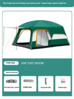 Outdoor 3-4 5-8 10-12 People Oxford Fabric 2 Rooms 1 Hall Screen Camping Tent - Image 3
