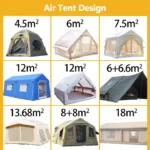 Manufacturer's Portable Inflatable Tent Outdoor Large Family UV-Resistant Waterproof Camping Tent with Insect Repellent - Image 2